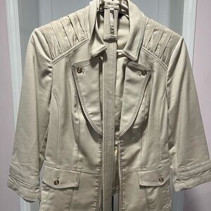 White House Black Market Cream Trench Coat